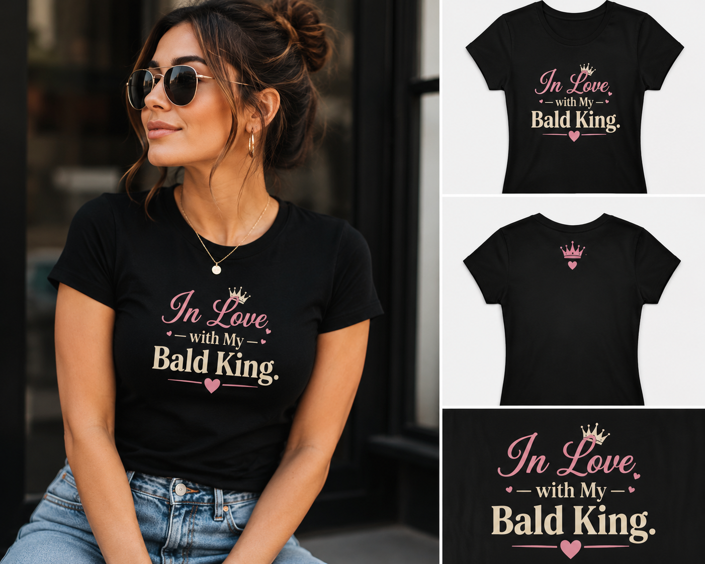 In Love with My Bald King – Women's Premium T-Shirt
