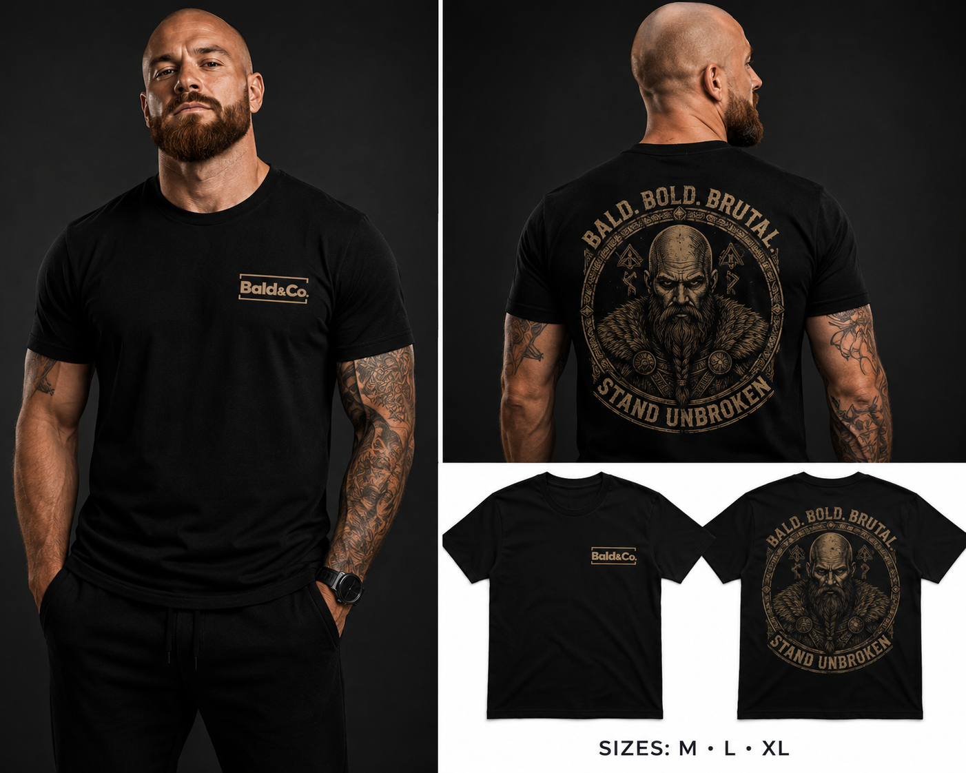 BALD. BOLD. BRUTAL. — Stand Unbroken Tee