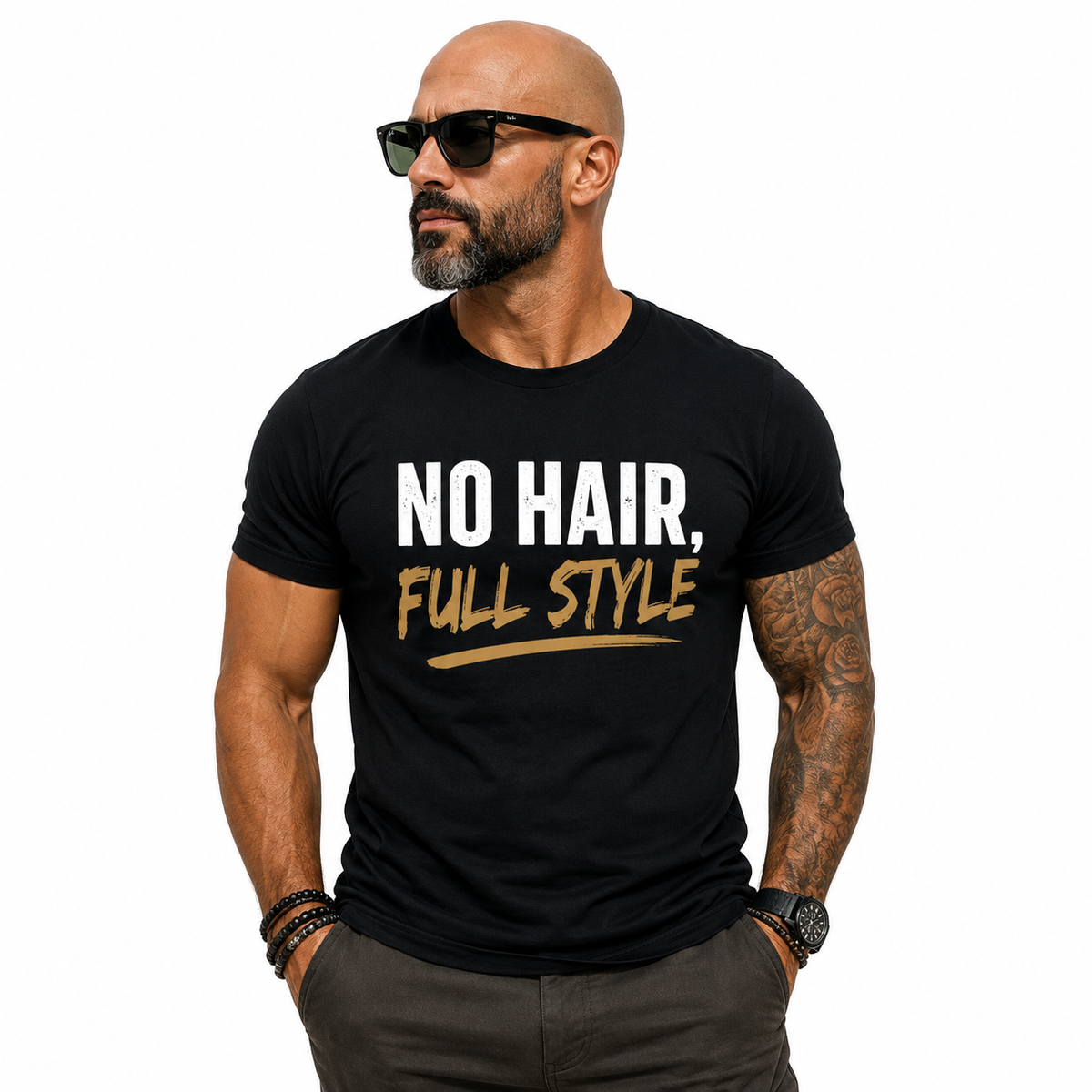 No Hair. Full Style. Premium Graphic T-Shirt