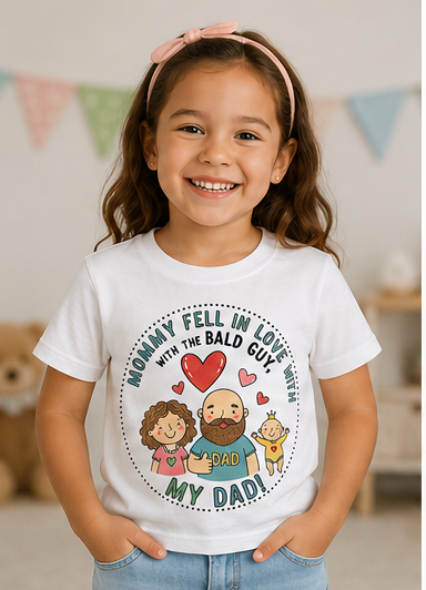 Mommy Fell in Love with the Bald Guy... My Dad! – Kids Graphic T-Shirt
