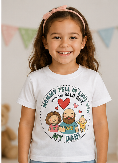 Mommy Fell in Love with the Bald Guy... My Dad! – Kids Graphic T-Shirt